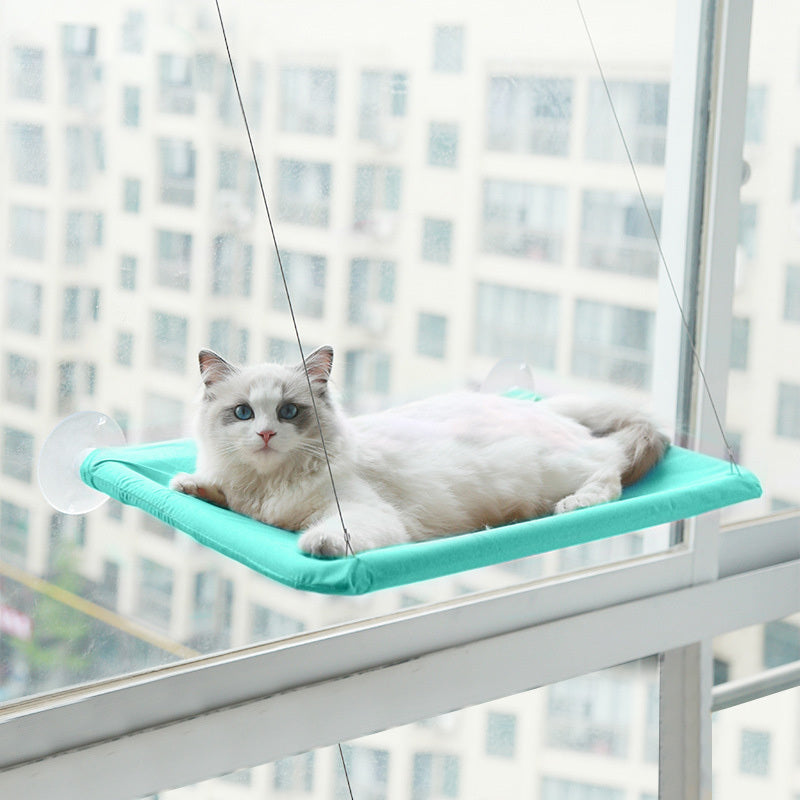 Window-Mounted Cat Hammock for Relaxed, Bird-Watching Naps