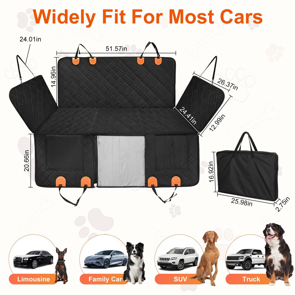 Dog Car Seat Cover with Mesh Window for Comfy Trips