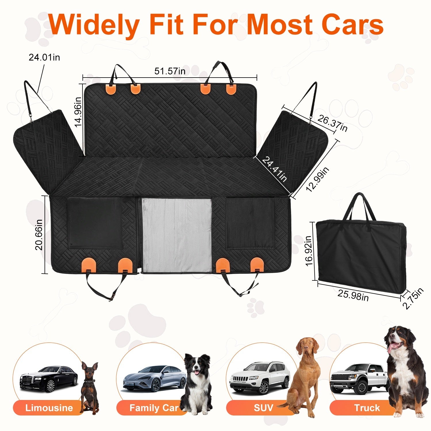 Dog Car Seat Cover with Mesh Window for Comfy Trips