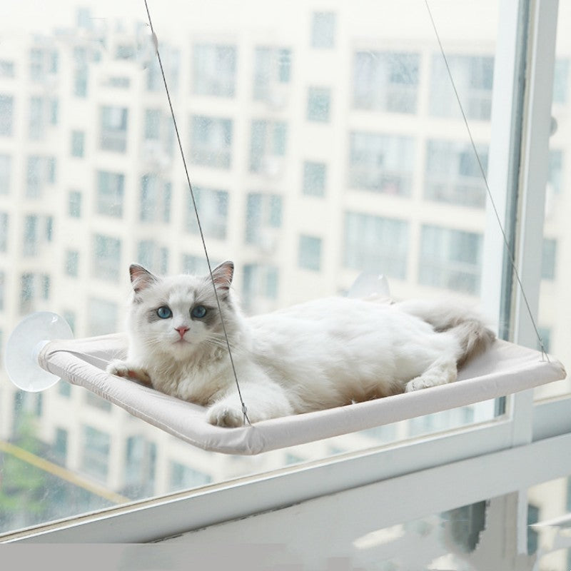 Window-Mounted Cat Hammock for Relaxed, Bird-Watching Naps