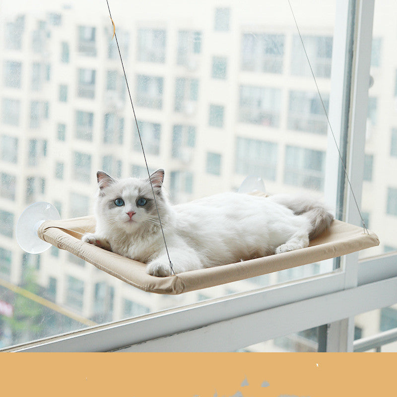 Window-Mounted Cat Hammock for Relaxed, Bird-Watching Naps
