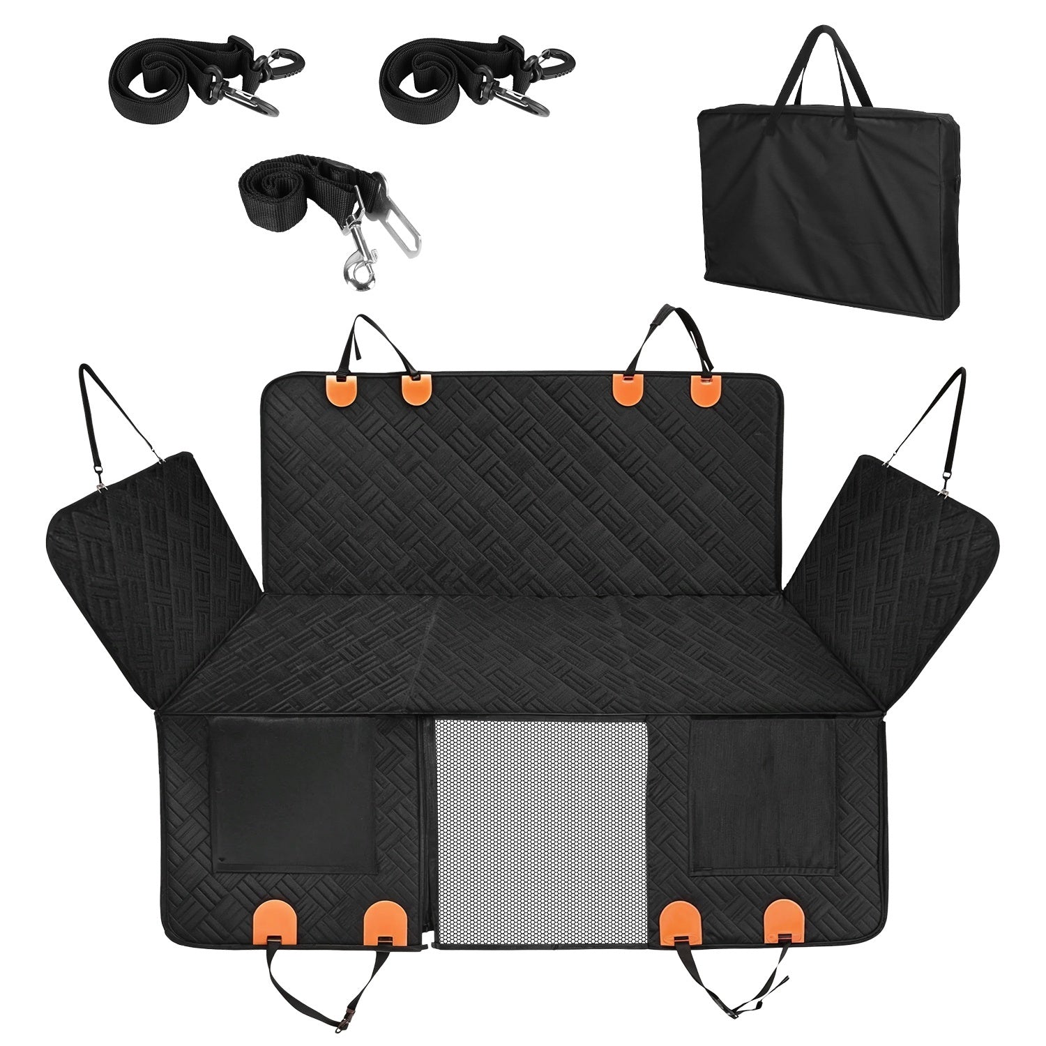 Dog Car Seat Cover with Mesh Window for Comfy Trips