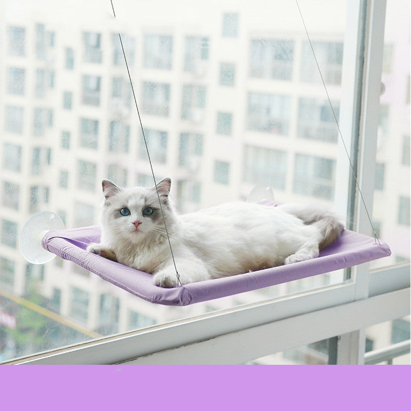 Window-Mounted Cat Hammock for Relaxed, Bird-Watching Naps