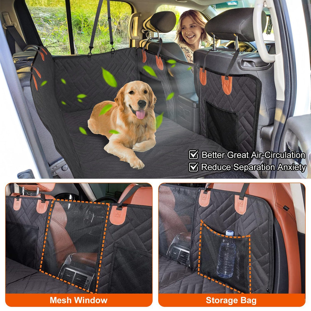 Dog Car Seat Cover with Mesh Window for Comfy Trips