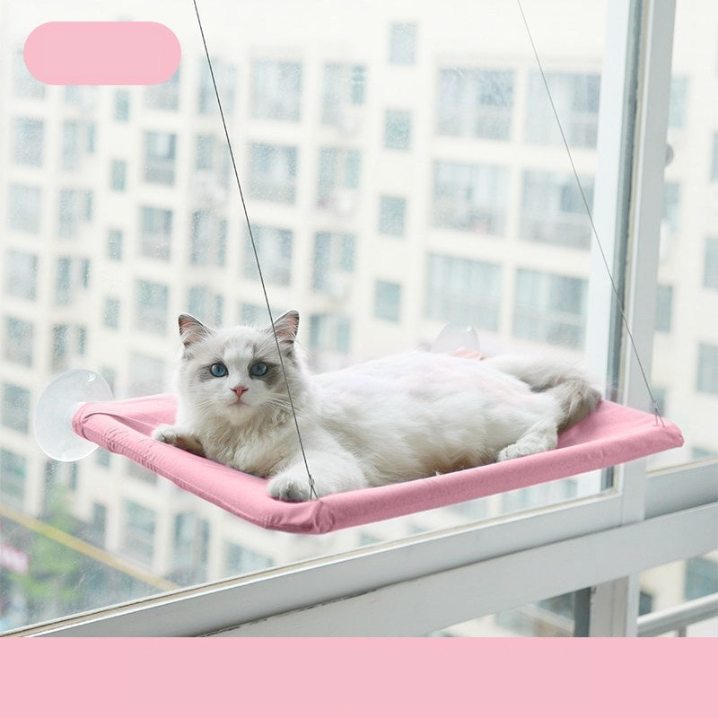 Window-Mounted Cat Hammock for Relaxed, Bird-Watching Naps