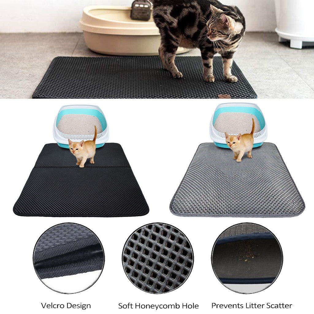 Double-Layer Cat Litter Mat for Cleaner, Comfier Floors